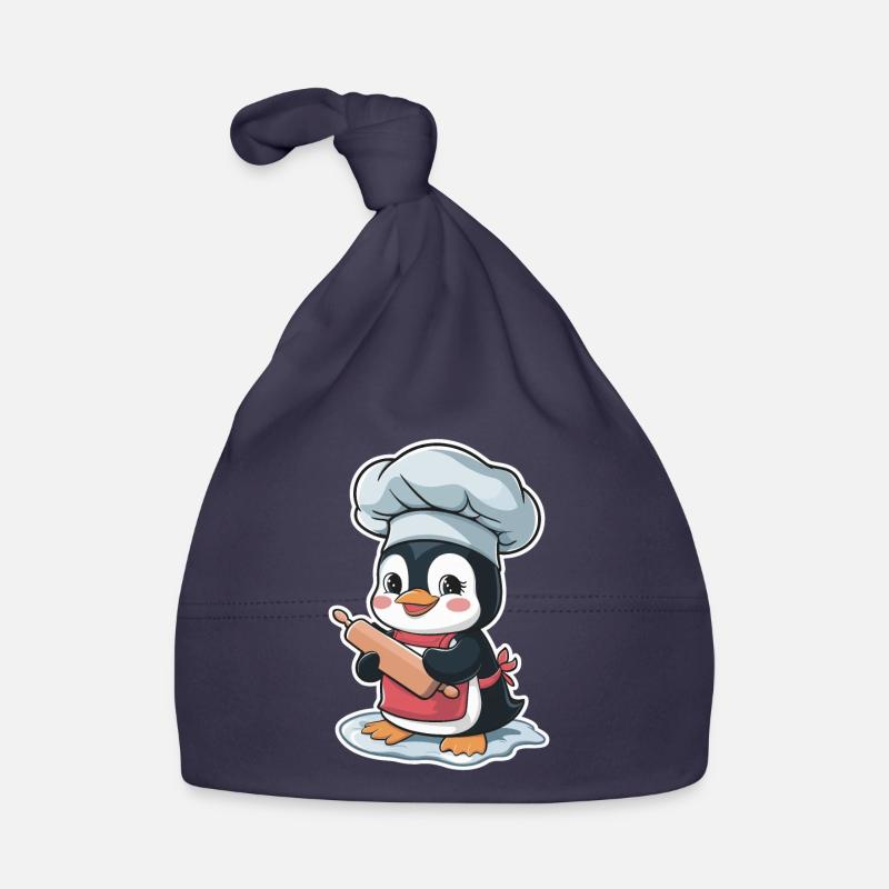 Cute penguin baker with rolling pin Organic Baby Cap