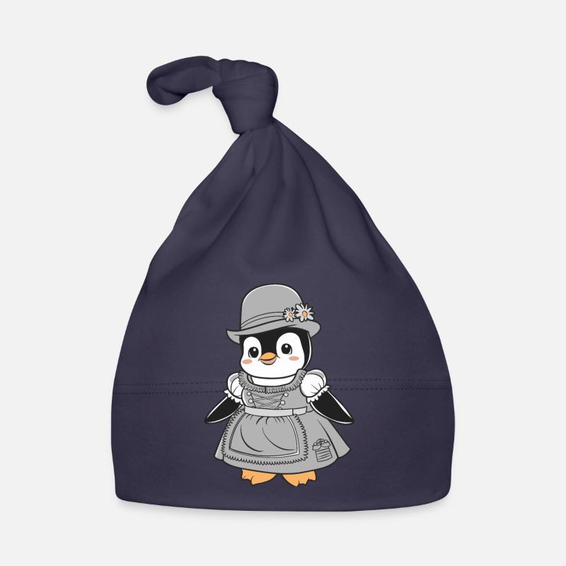 Leuke pinguïn in dirndl-kostuum Bio-muts voor baby's