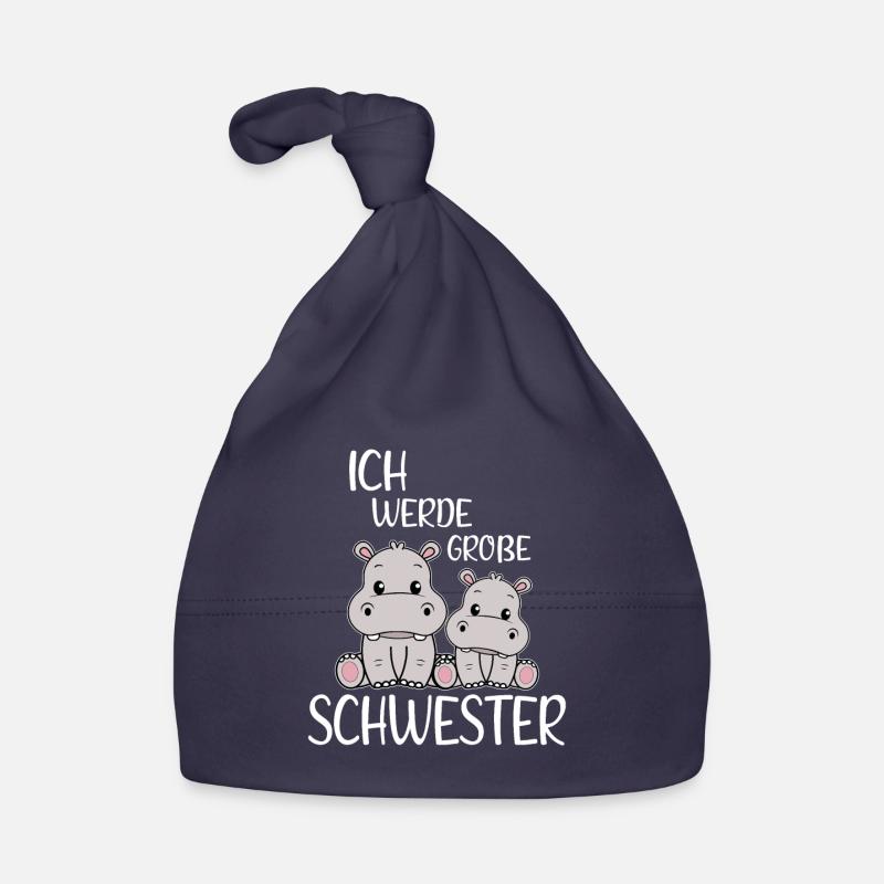 Ich werde große Schwester Süße Nilpferd Mädchen Baby Bio-Mütze