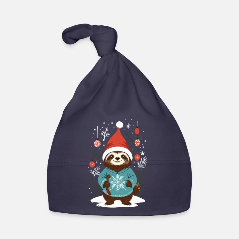 Cozy Christmas Sloth Style Organic Baby Cap