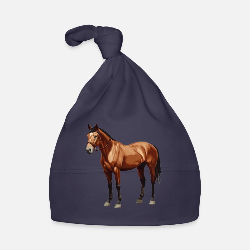 Chevaux Cheval - Bonnet bio Bébé - marine