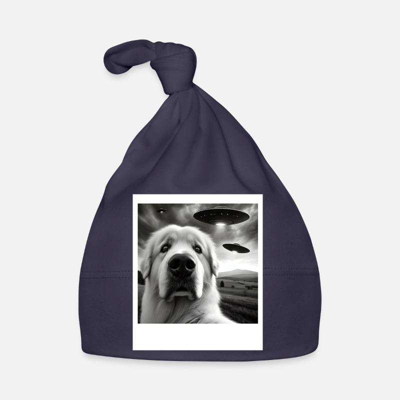 Great Pyrenees Funny Graphic Selfie with UFOs Weir Baby Bio-Mütze