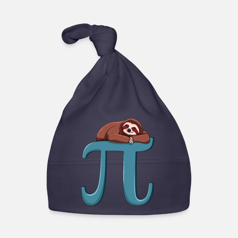 Cozy Sloth Pi Tag Math Art Organic Baby Cap