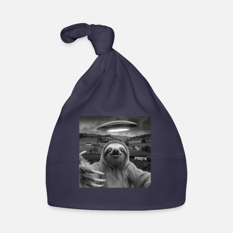 Alien Encounter Sloth Selfie Organic Baby Cap