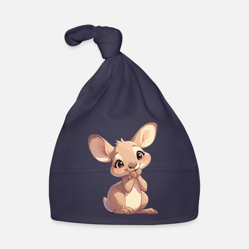 Kangourous Kangourou - Bonnet bio Bébé - marine