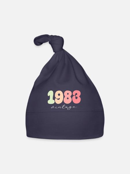 Birthday Year of birth 1983 - Organic Baby Cap - navy - Front