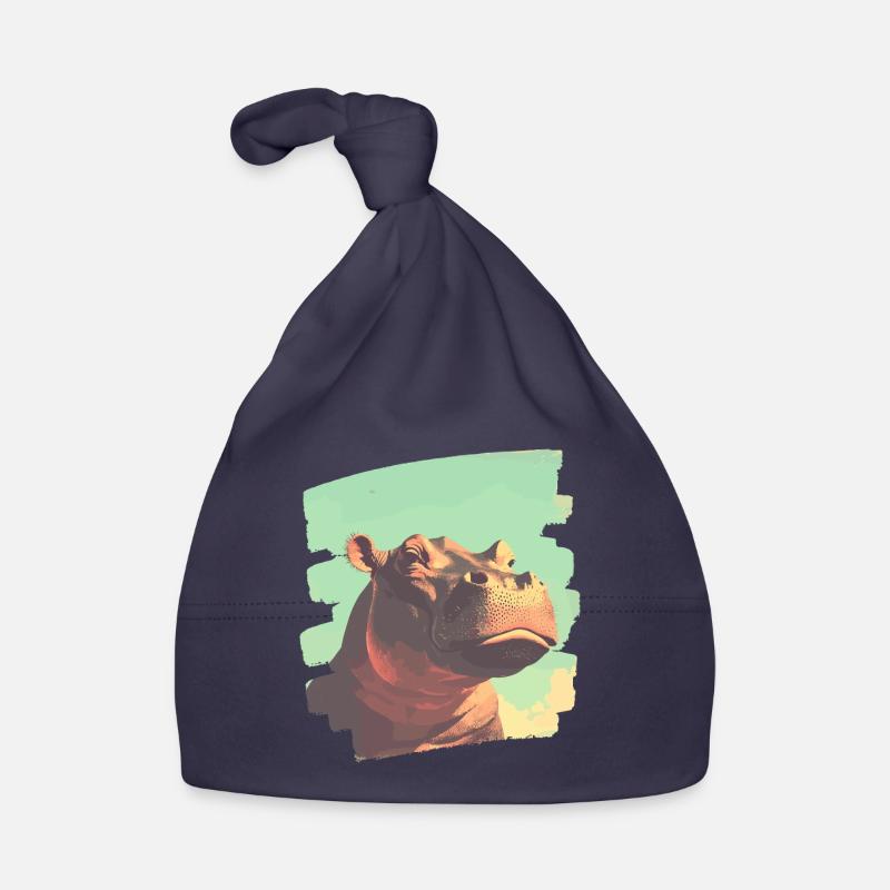 Hippopotame Rétro Bonnet bio Bébé