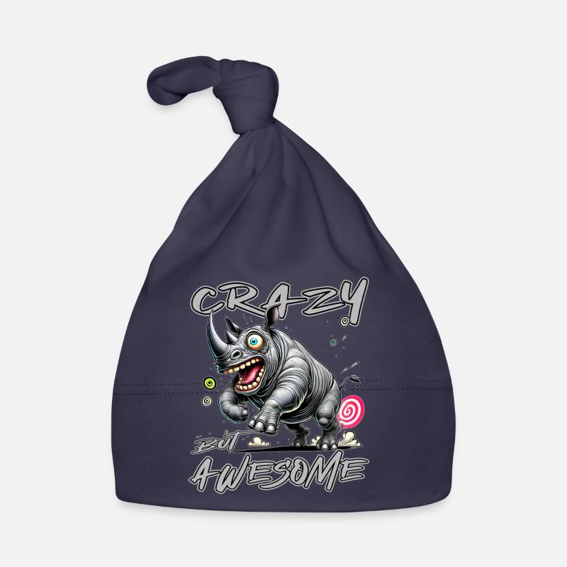 Crazy but Awesome Rhino Comic Style Organic Baby Cap