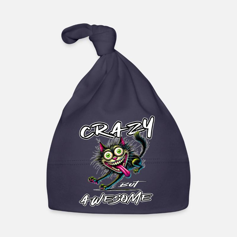 Crazy but Awesome Katze Comic Stil Baby Bio-Mütze