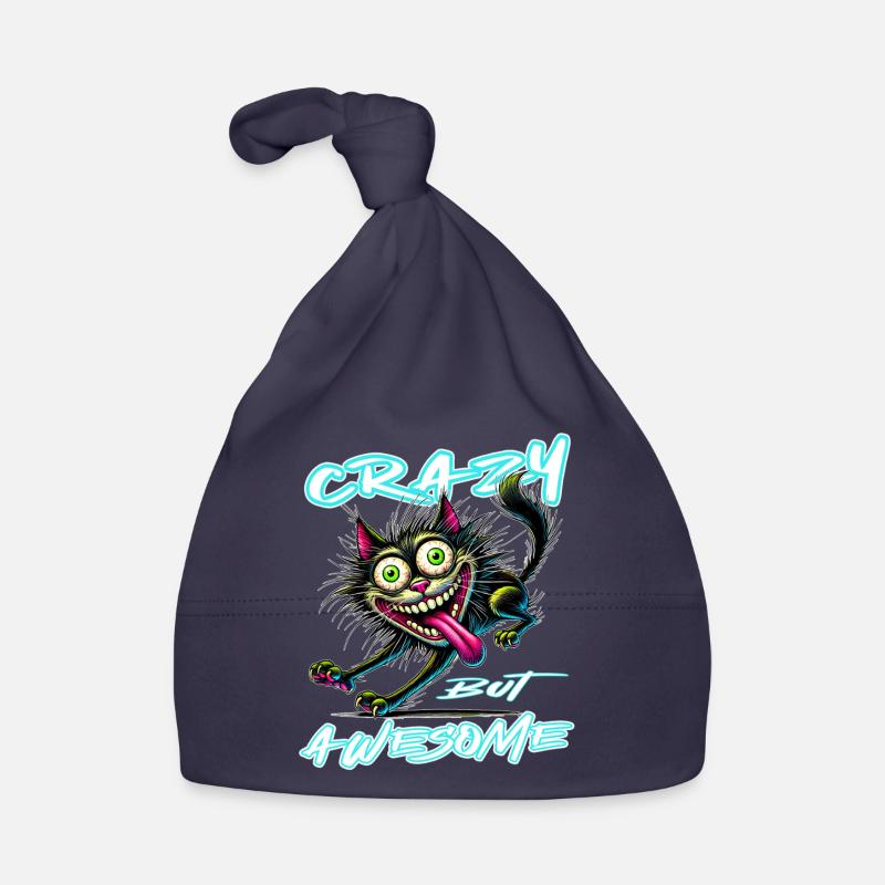 Style de bande dessinée de chat fou mais génial Bonnet bio Bébé