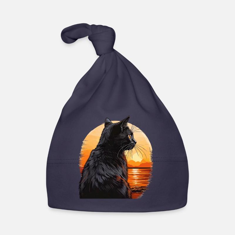 CAT SUNSET Organic Baby Cap