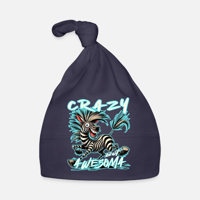 Crazy but Awesome Zebra Comic Stilb Bonnet bio Bébé