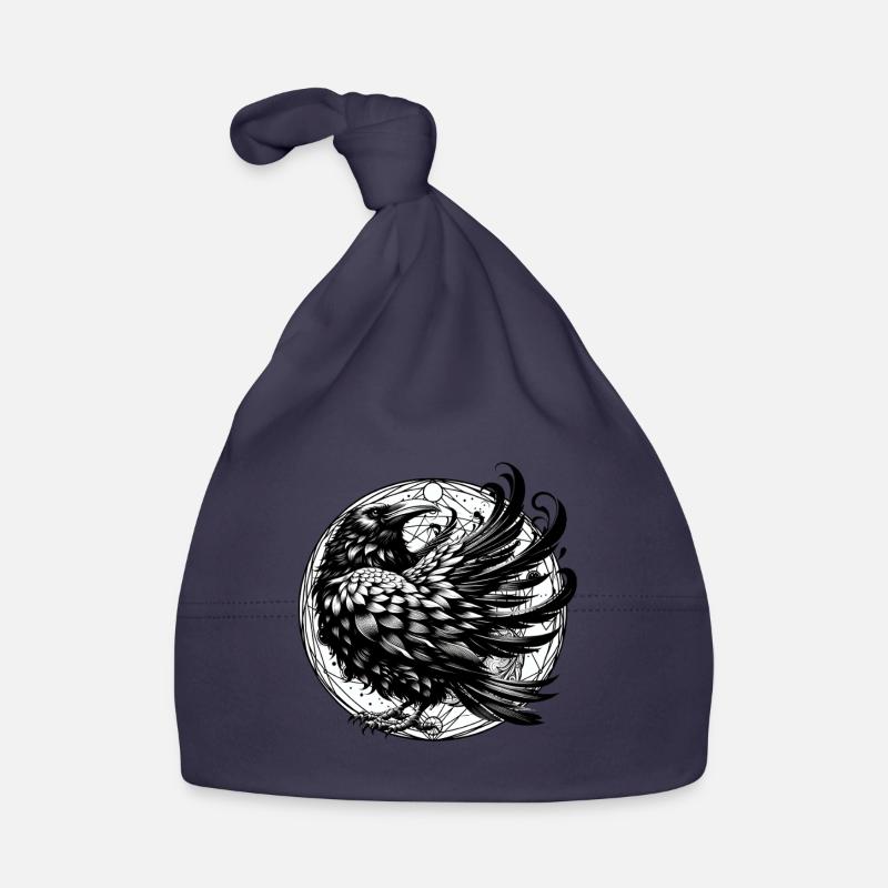 mystical halloween raven crow crows magic occult Organic Baby Cap