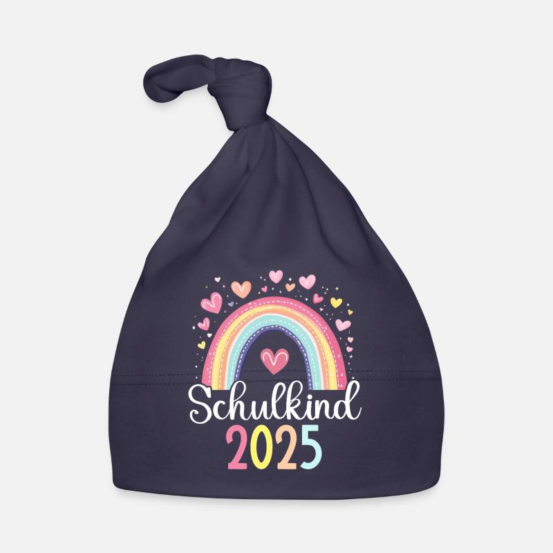Schulkind 2025 Regenbogen Mädchen Einschulung 2025 Baby Bio-Mütze