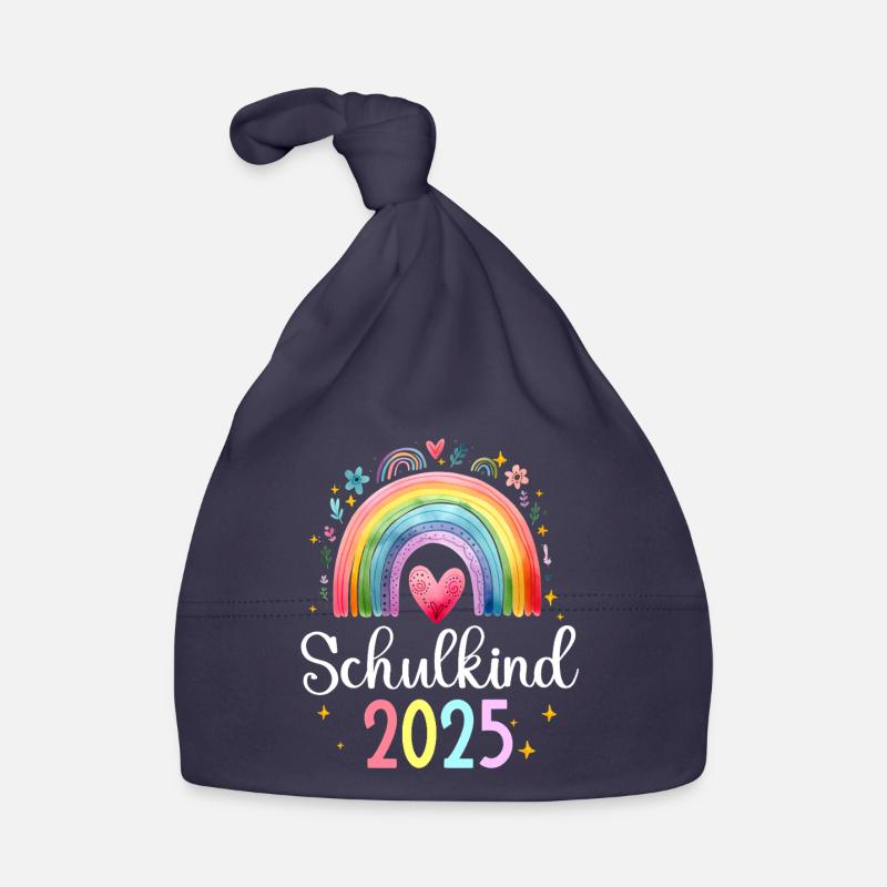 Schulkind 2025 Regenbogen Mädchen Einschulung 2025 Baby Bio-Mütze