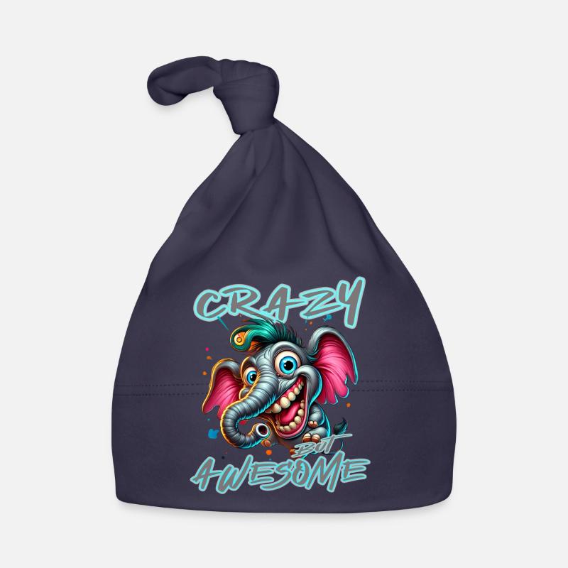 Crazy but Awesome Elephant Comic Style Organic Baby Cap