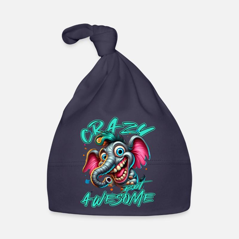 Crazy but Awesome Elefant Comic Stil Baby Bio-Mütze