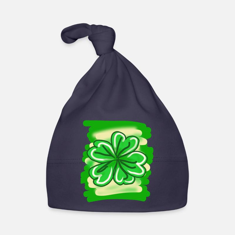 Trèfle peint à la main feuille porte-bonheur St Patrick Bonnet bio Bébé