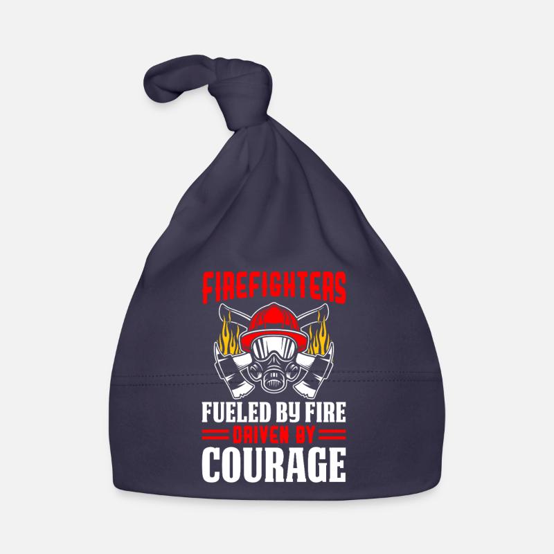 Fueled By Fire Funny Firefighter Red Line Organic Baby Cap