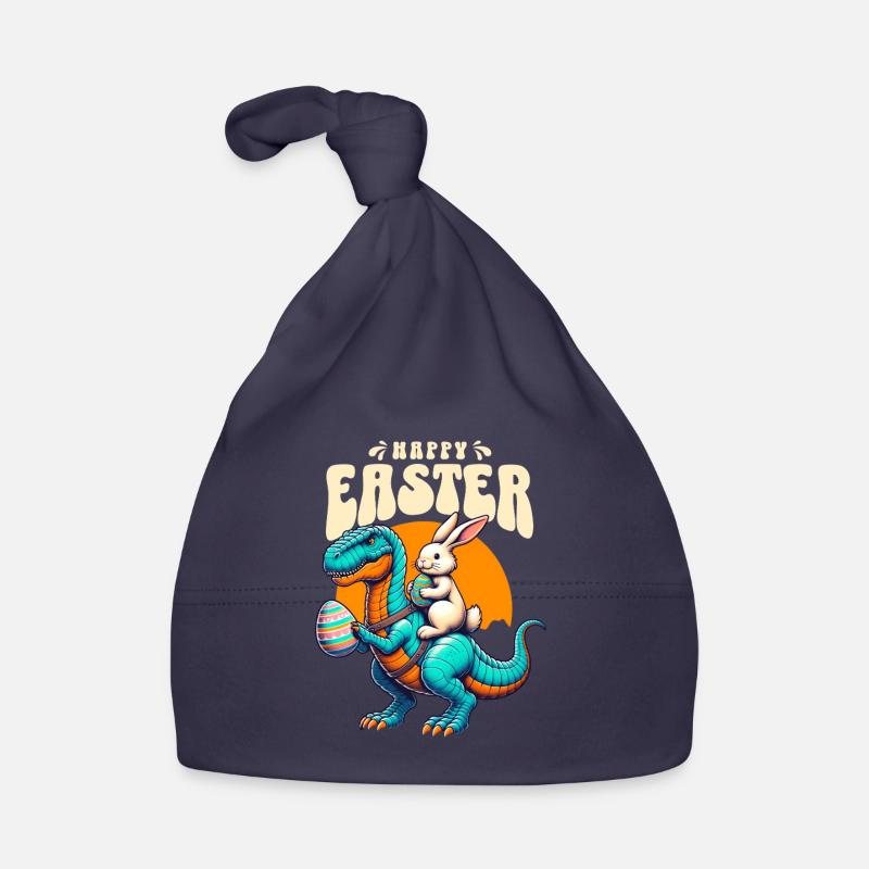 Easter Bunny Riding Dinosaur with Easter Egg Organic Baby Cap