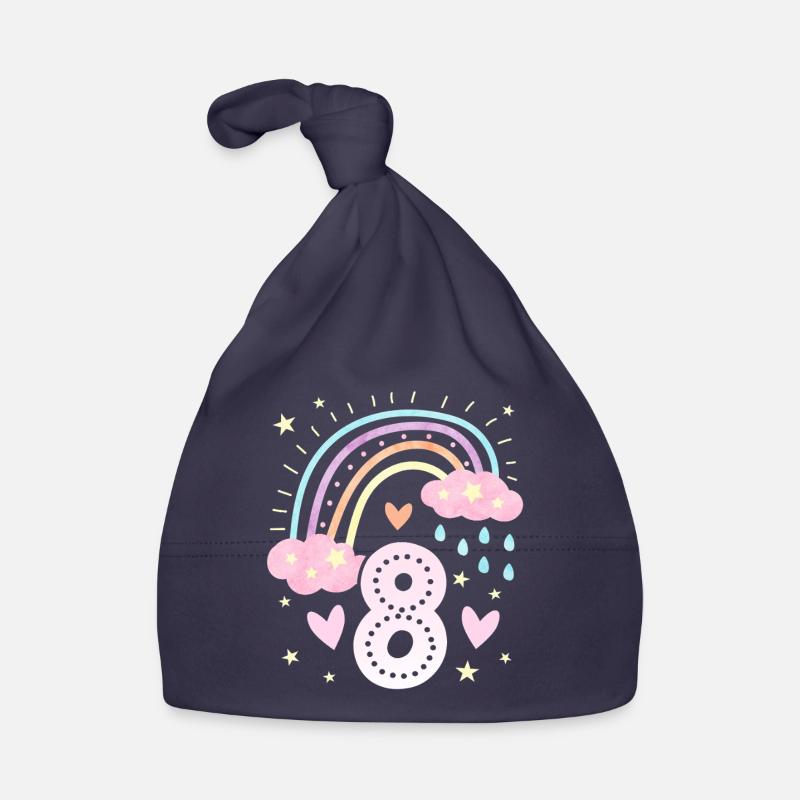 Geburtstag 8 Mädchen Regenbogen Fee Acht 8 Jahre Baby Bio-Mütze