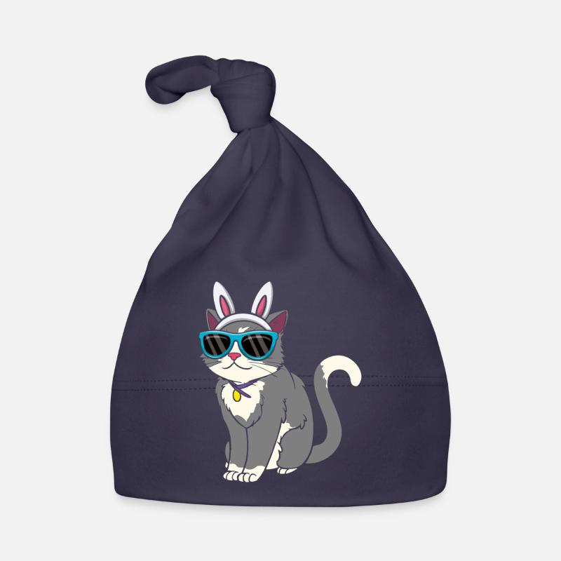 Coole Katze Mit Osterhasenohren Ostern Baby Bio-Mütze