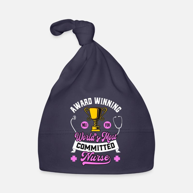 Infirmière dévouée drôle primée - Bonnet bio Bébé - marine