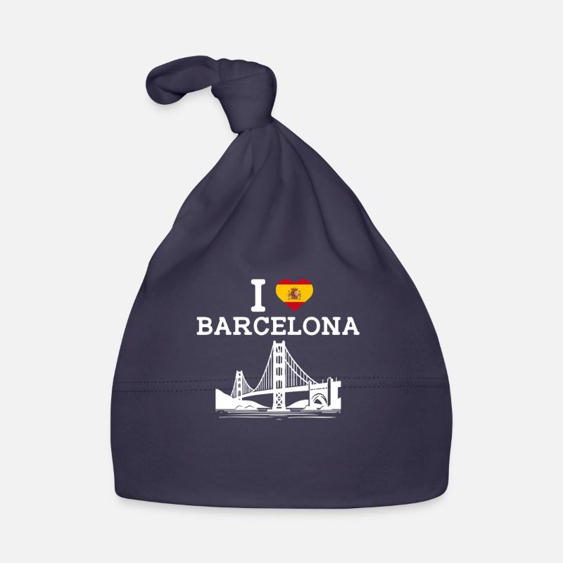 J’aime Barcelone Drapeau Espagne Golden Gate Bridge Jeu de mots Bonnet bio Bébé