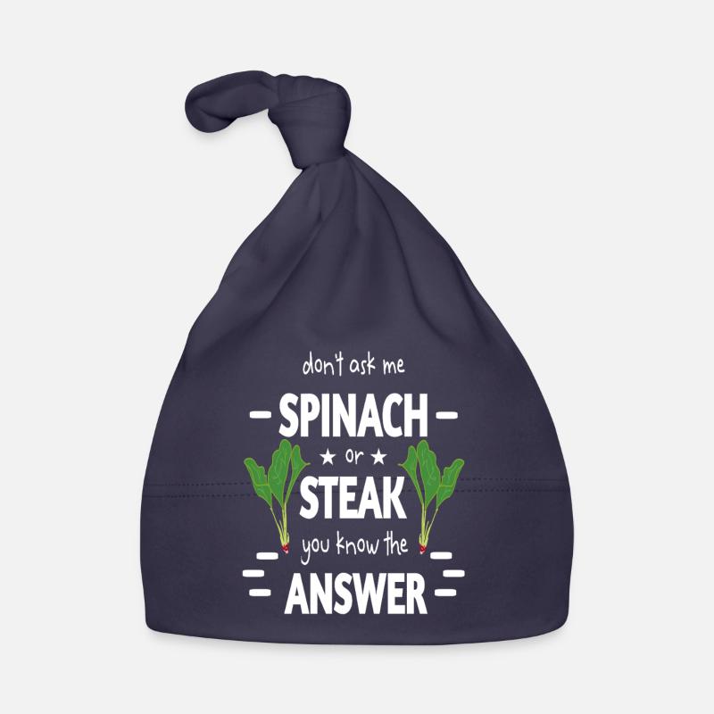 Spinach time or steak ironically prepared funny Organic Baby Cap