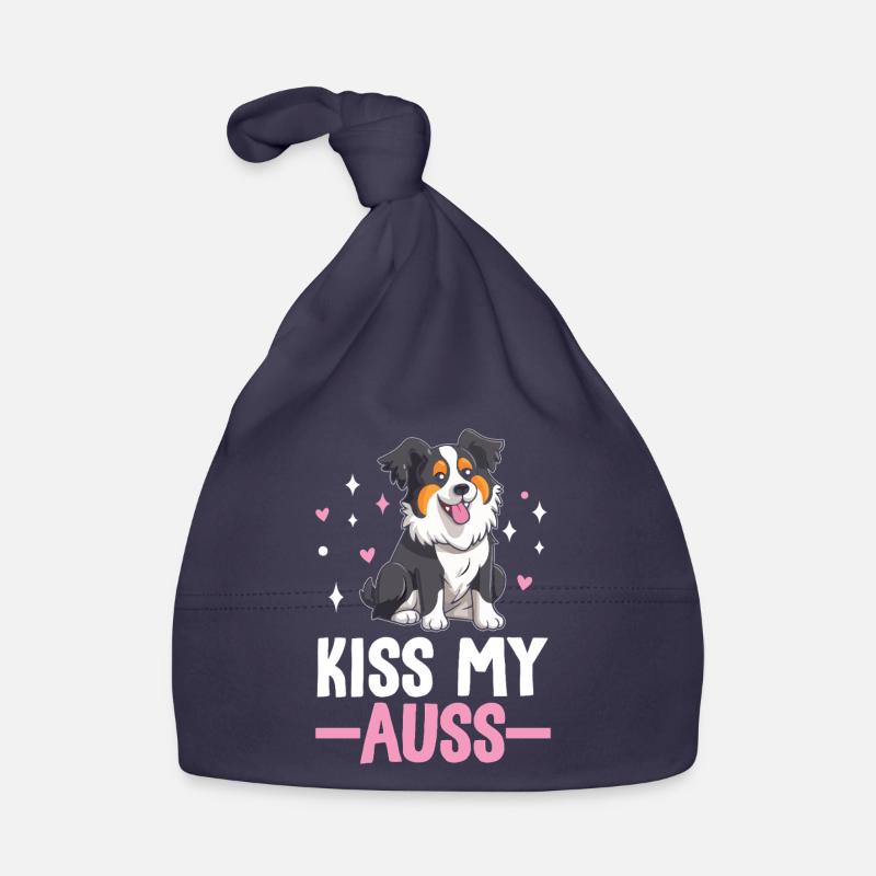 Kiss My Aussie Lustiger Australian Shepherd Aussie Baby Bio-Mütze