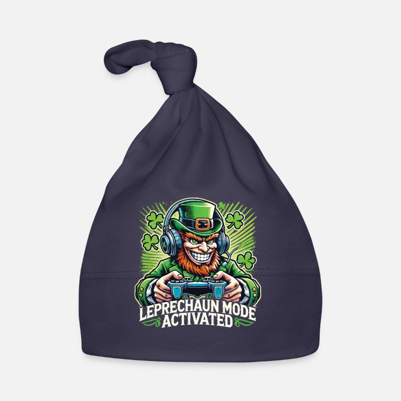 St. Patrick's Day Leprechaun Gamer Mode Enabled Organic Baby Cap