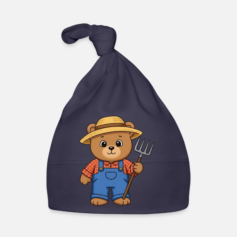 Teddy Bear Farmer Organic Baby Cap