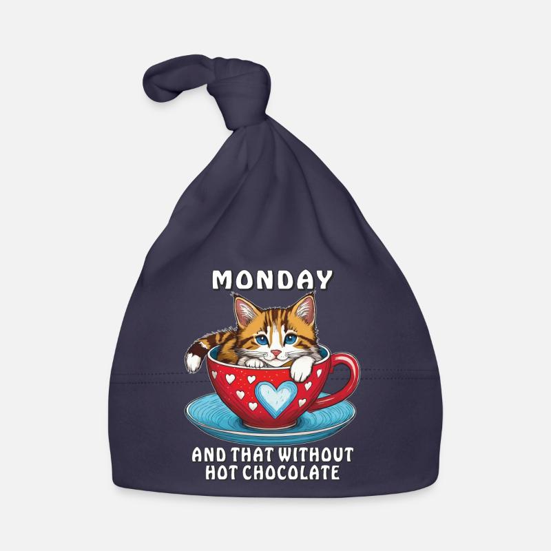 CAT MUG MONDAY AND THAT WITHOUT HOT CHOCOLATE Organic Baby Cap