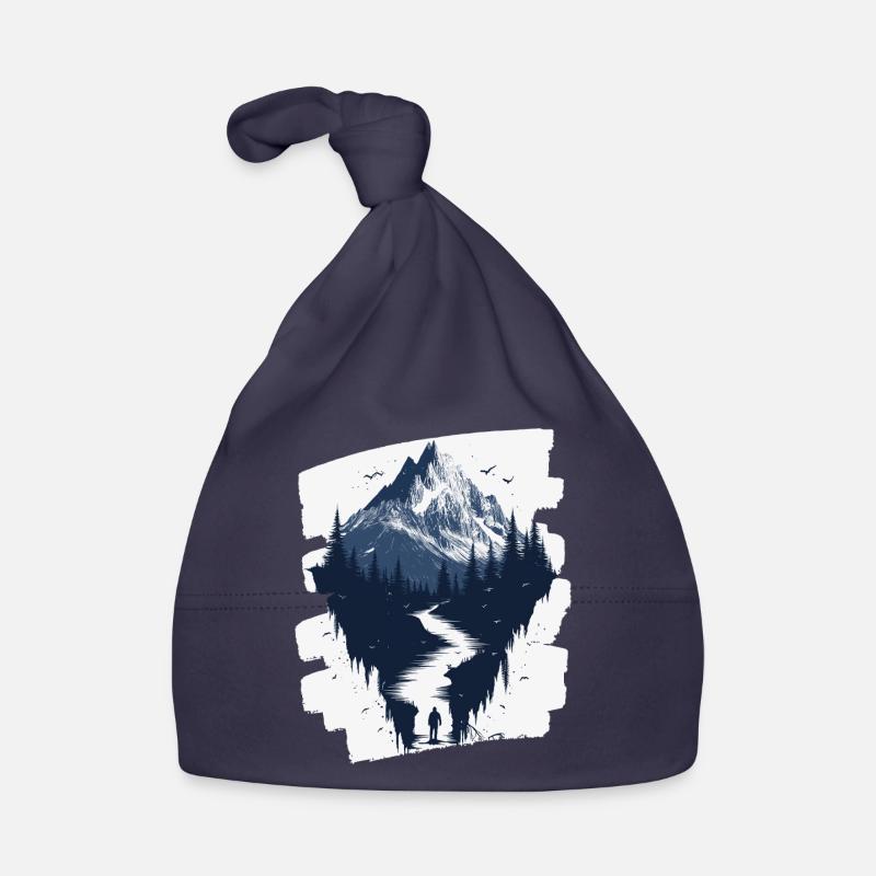 Montagnes - Bonnet bio Bébé - marine