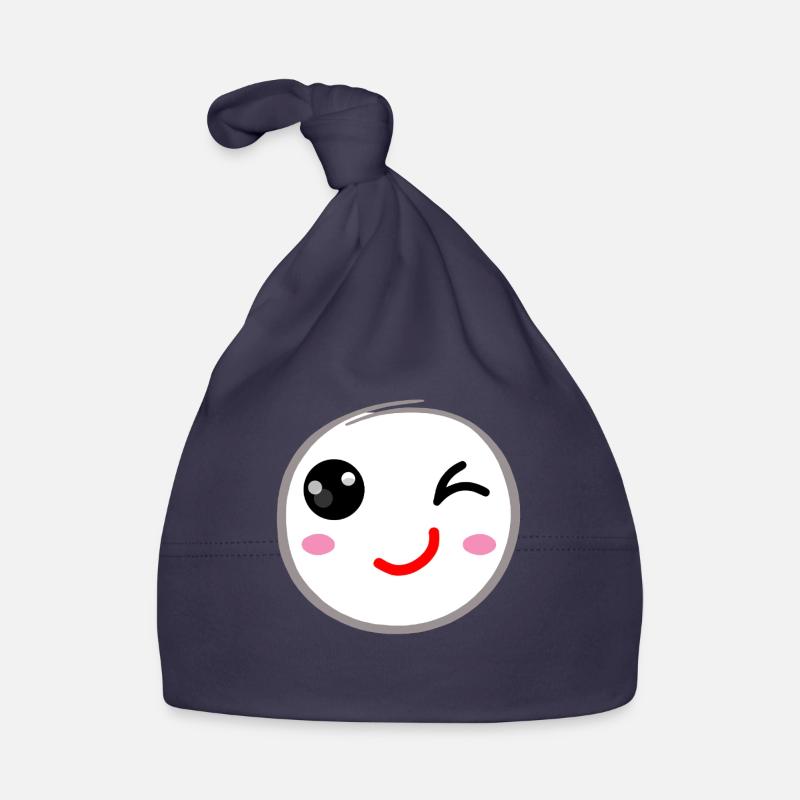 Clin d’œil sourire - Bonnet bio Bébé - marine