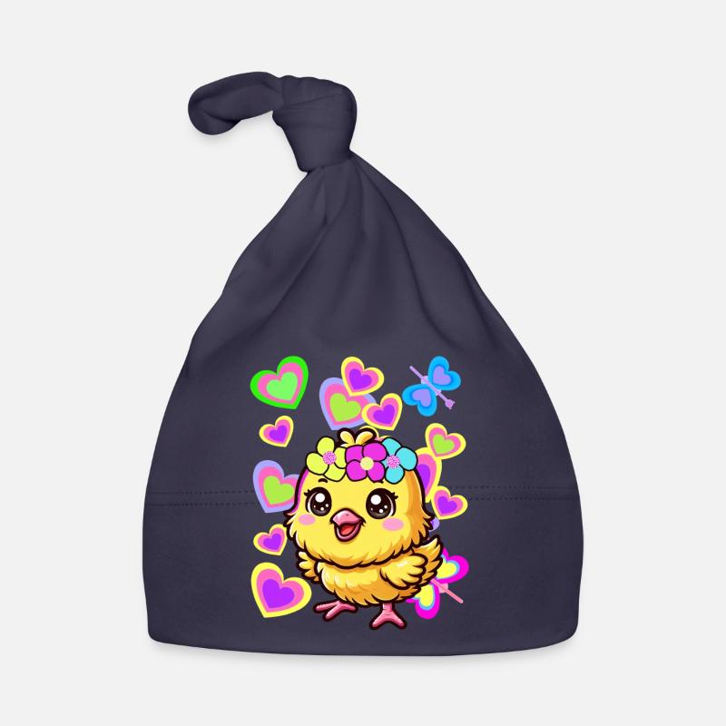 Easter Spring Chick Retro 80s 90s Kids Chicken Organic Baby Cap