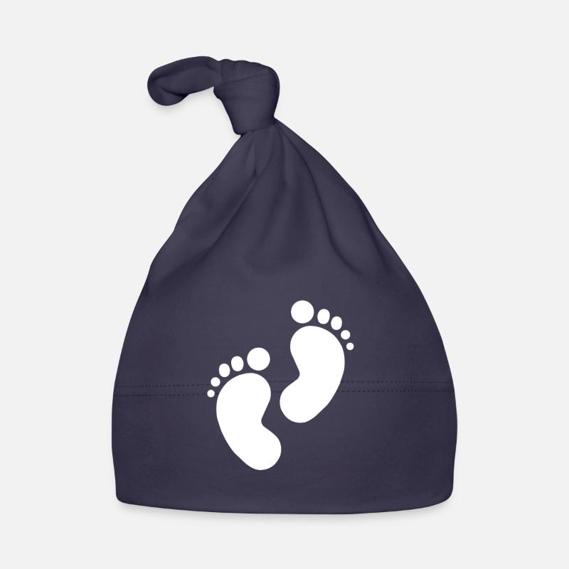 Empreinte de bébé, pieds de bébé - Bonnet bio Bébé - marine