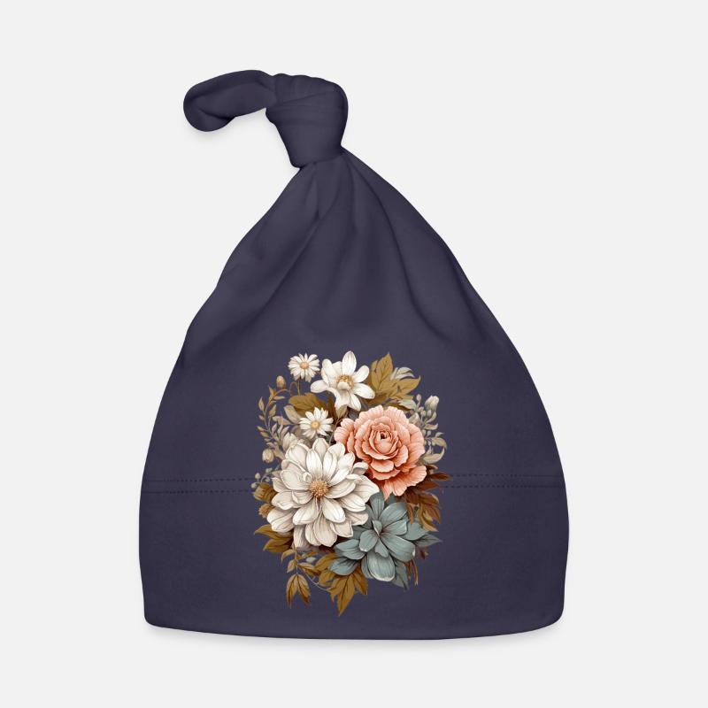 Fleurs délicates en pastel Bonnet bio Bébé