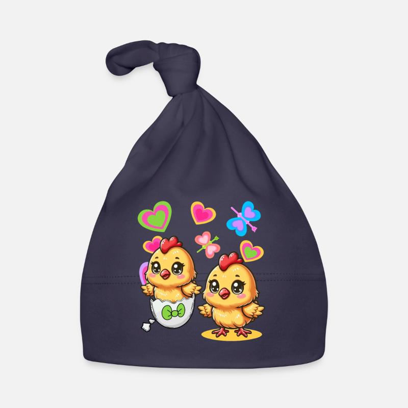 Retro Ostern Ei Eier Küken 80er 90er Kinder Baby Bio-Mütze