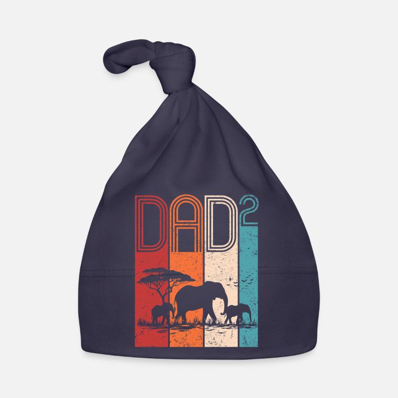 Elephant Family Dad High 2 Gift for Dads Organic Baby Cap