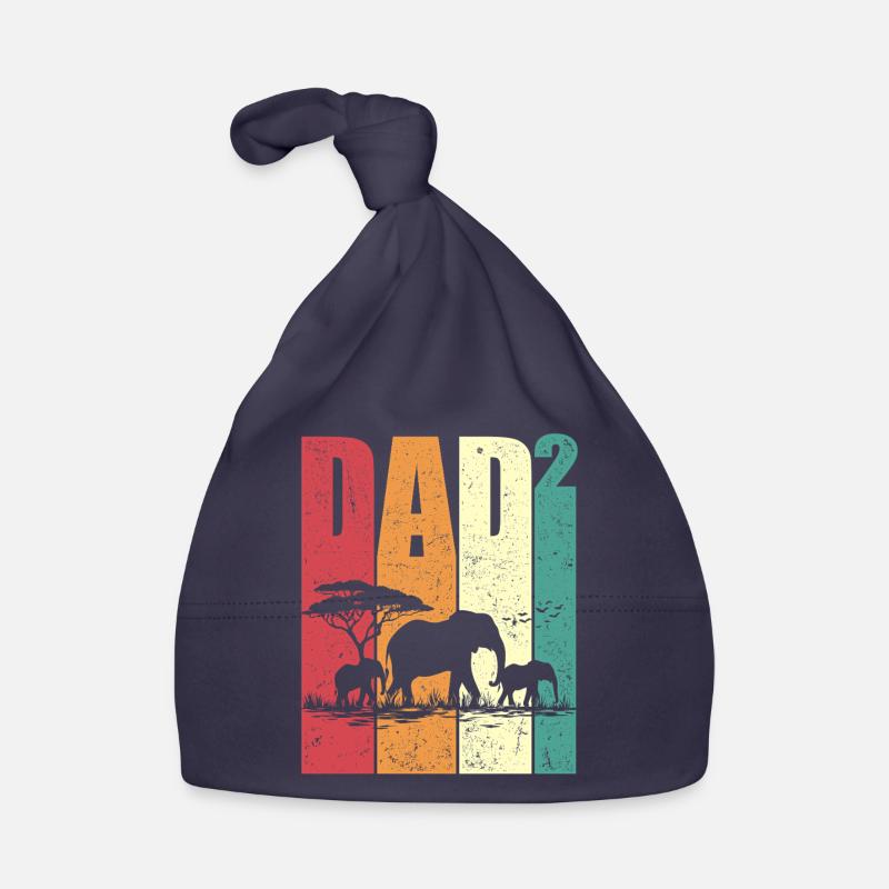 Dad high two elephant father with two children Organic Baby Cap
