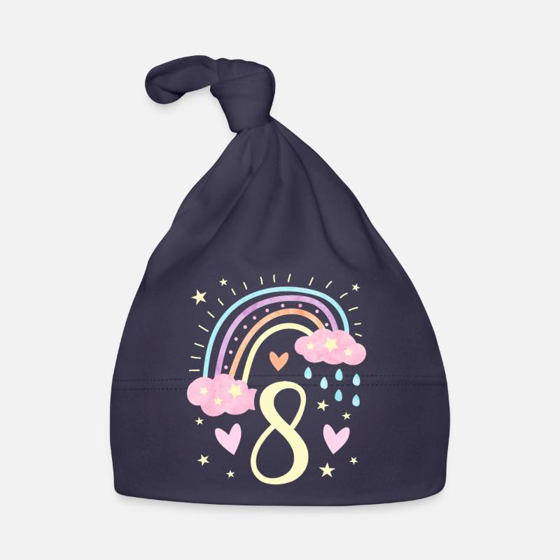 Geburtstag 8 Mädchen Regenbogen Fee Acht 8 Jahre Baby Bio-Mütze
