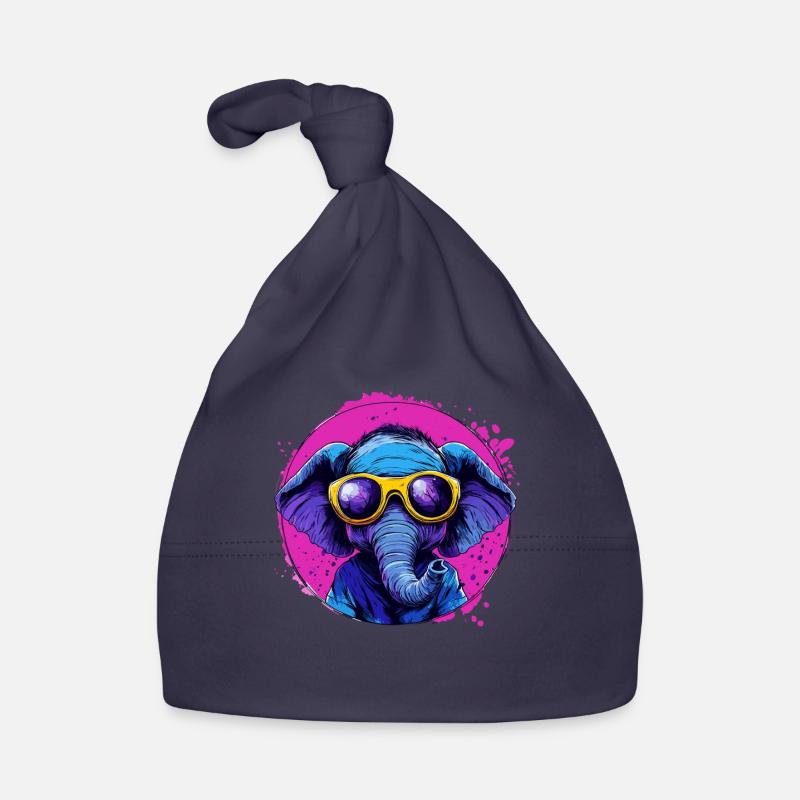 Cooler Elefant in Sonnenbrille Baby Bio-Mütze