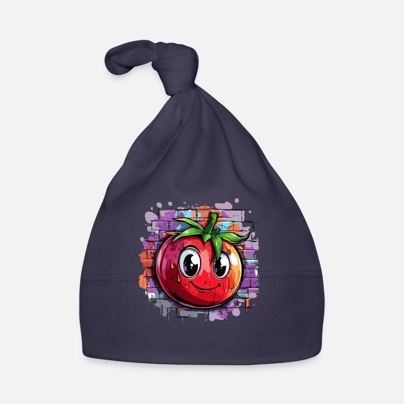 Tomate devant un mur de graffitis Bonnet bio Bébé