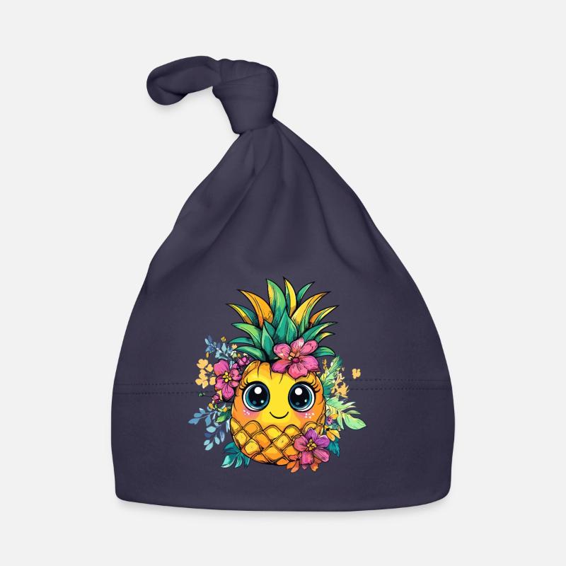 Floral Pineapple Delight Organic Baby Cap
