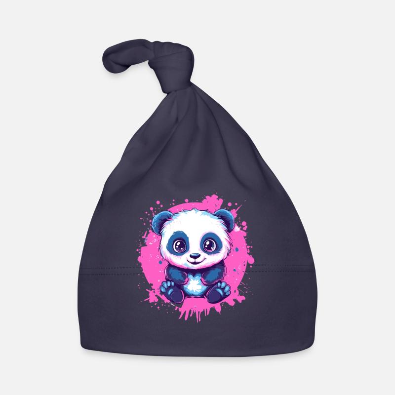 Süßer Panda auf Pink Baby Bio-Mütze