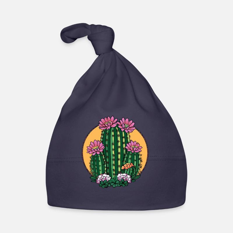 Cactus en fleurs au coucher du soleil Bonnet bio Bébé