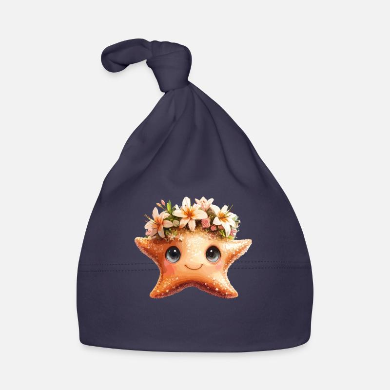 Seestern mit Blumenkrone Baby Bio-Mütze