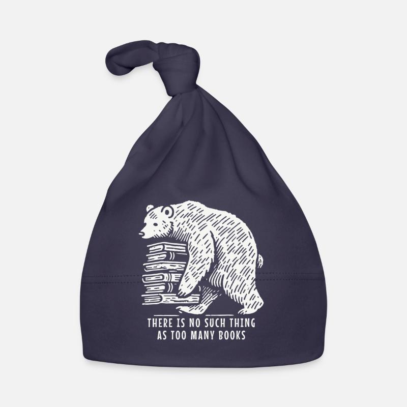 Funny book lover bear statement for book fan Organic Baby Cap