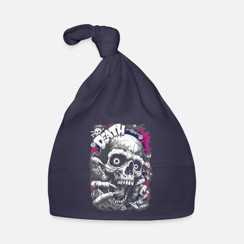 DEATH Skull Comic – Conception graphique d’horreur Bonnet bio Bébé